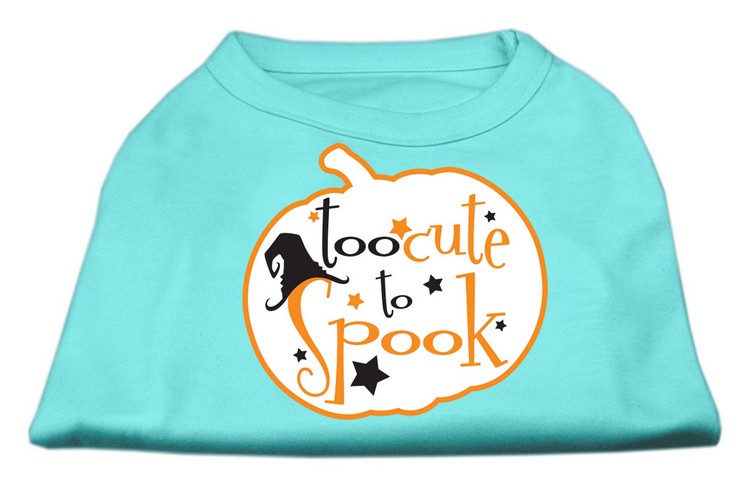 Too Cute to Spook Screen Print Dog Shirt Aqua XXXL